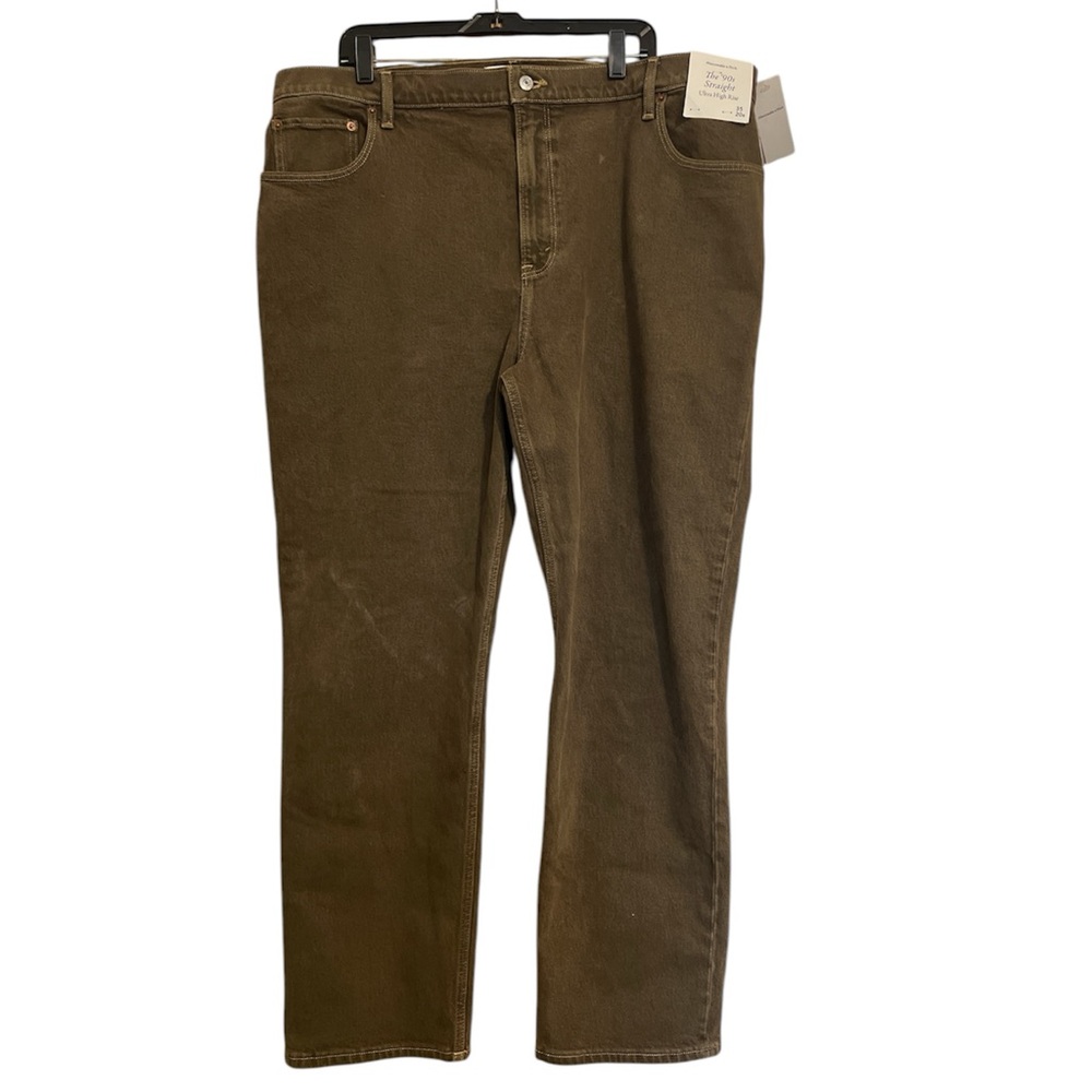 Abercrombie & Fitch High-Rise Straight Jeans - Olive Brown